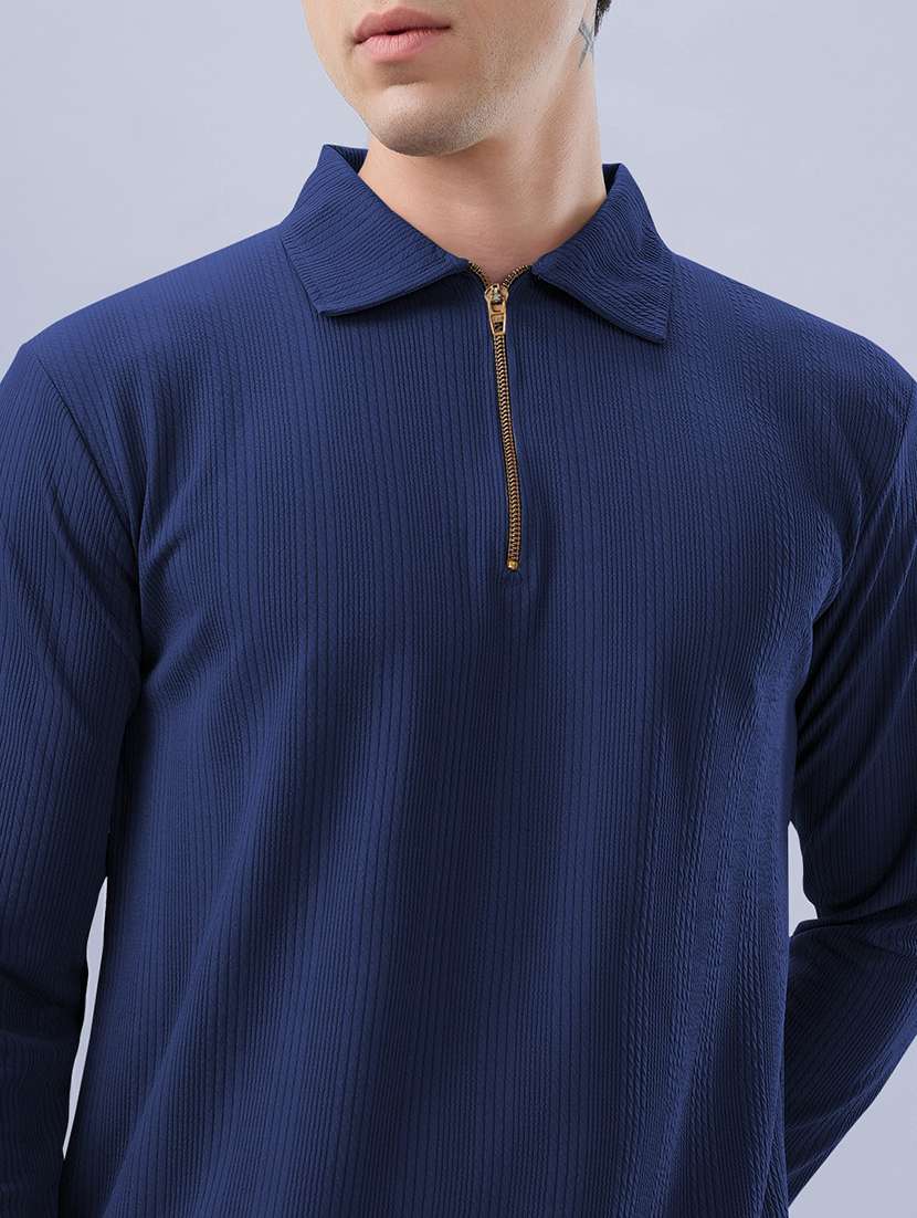 men self design long sleeve regular fit polo t-shirt - 22485976 -  Standard Image - 1