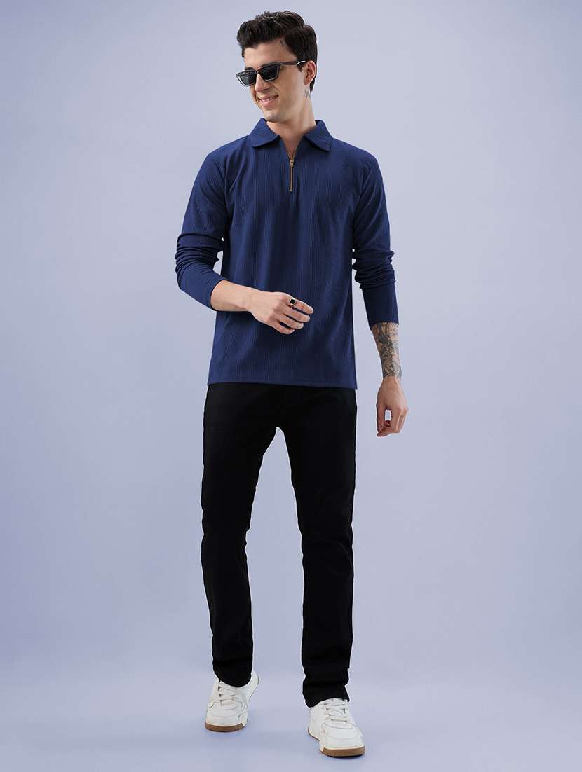 men self design long sleeve regular fit polo t-shirt - 22485976 -  Standard Image - 4