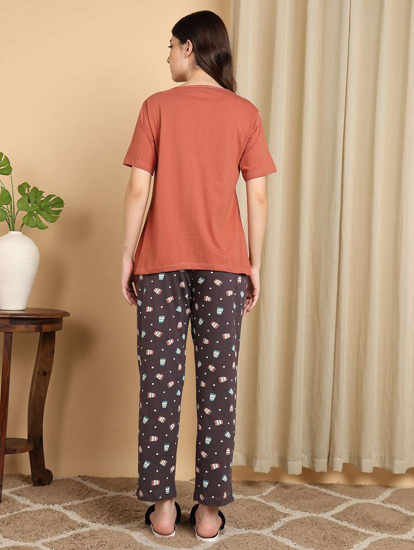 girls cotton abstract print pyjama set - 22486076 -  Standard Image - 4
