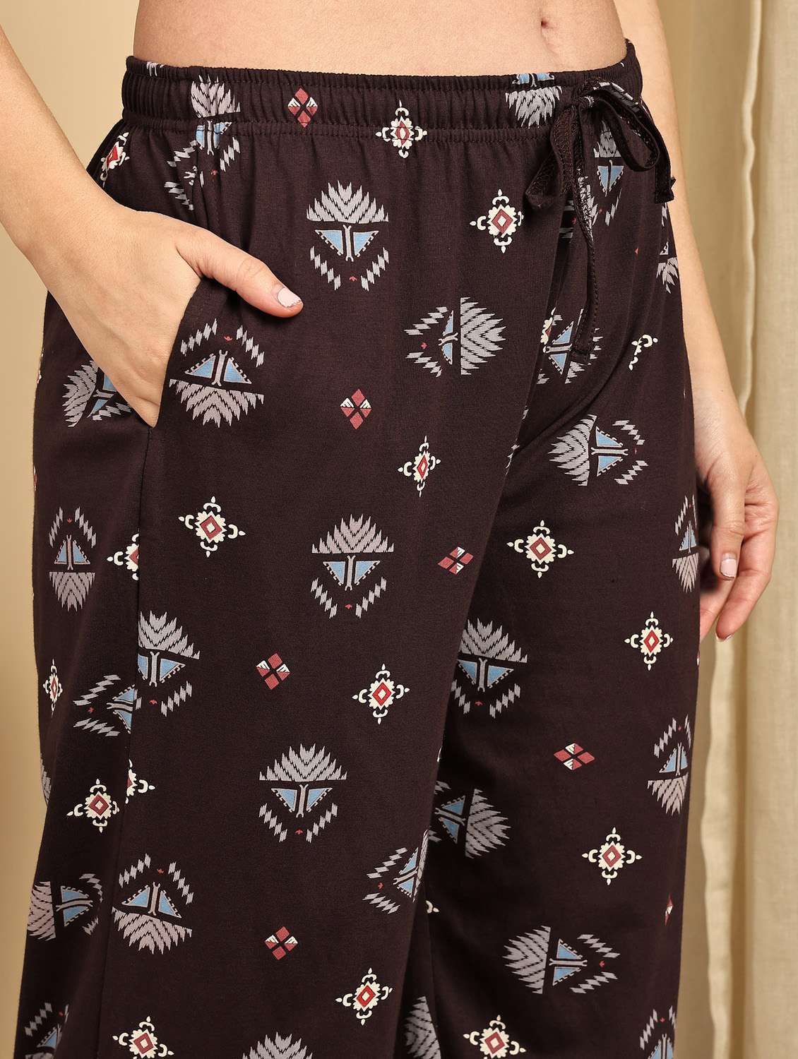 Girls Cotton Abstract Print Round Neck Long Sleeves Pyjama Set - 22486078 -  Standard Image - 4