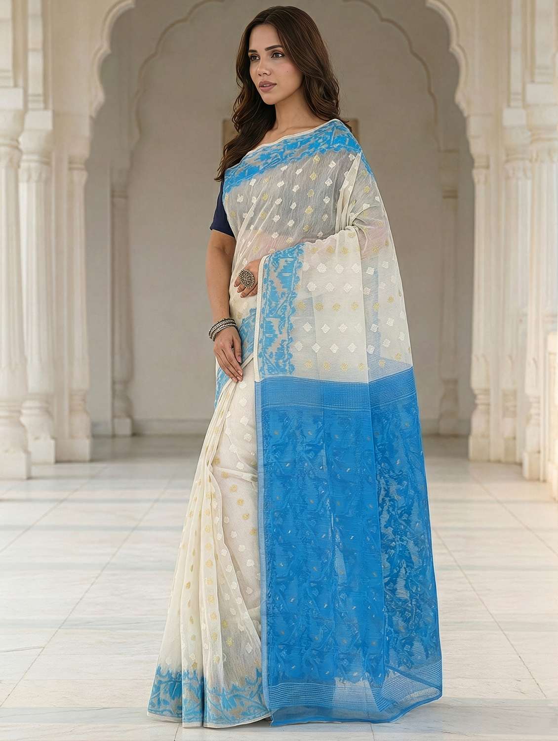 women self design jamdani saree - 22486114 -  Standard Image - 1