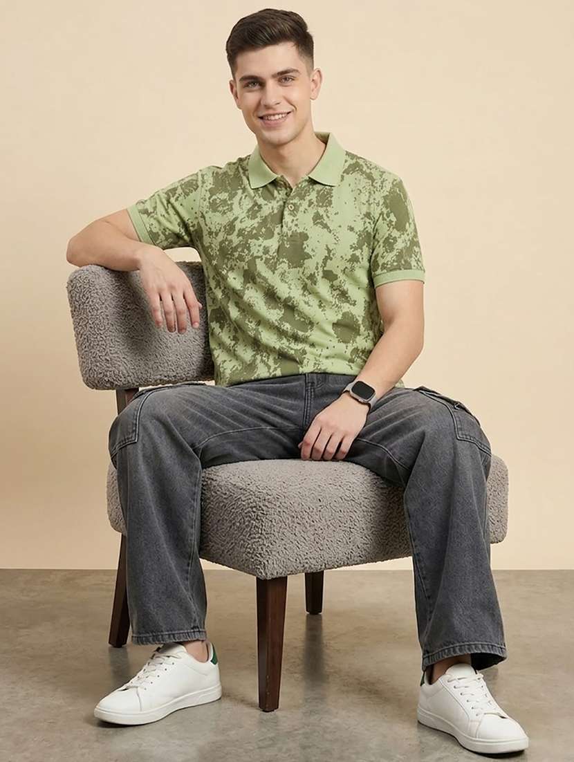 men printed short sleeve regular fit polo t-shirt - 22486129 -  Standard Image - 4