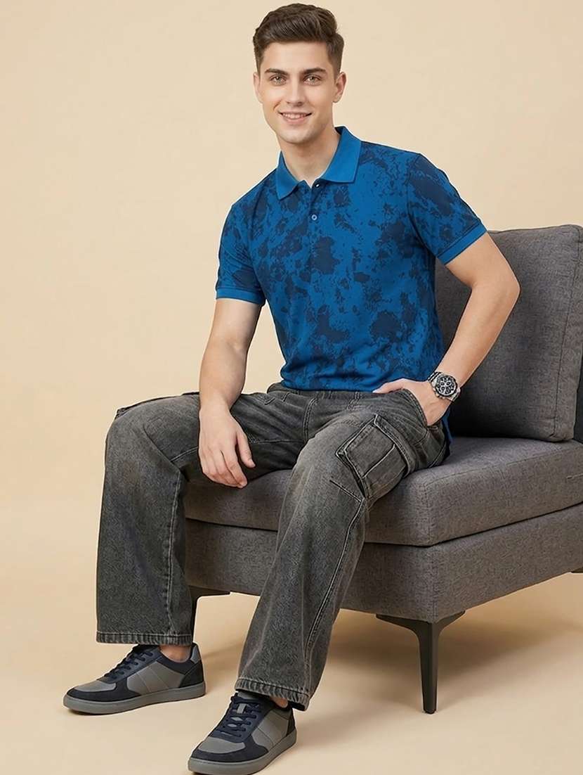 men printed short sleeve regular fit polo t-shirt - 22486133 -  Standard Image - 4