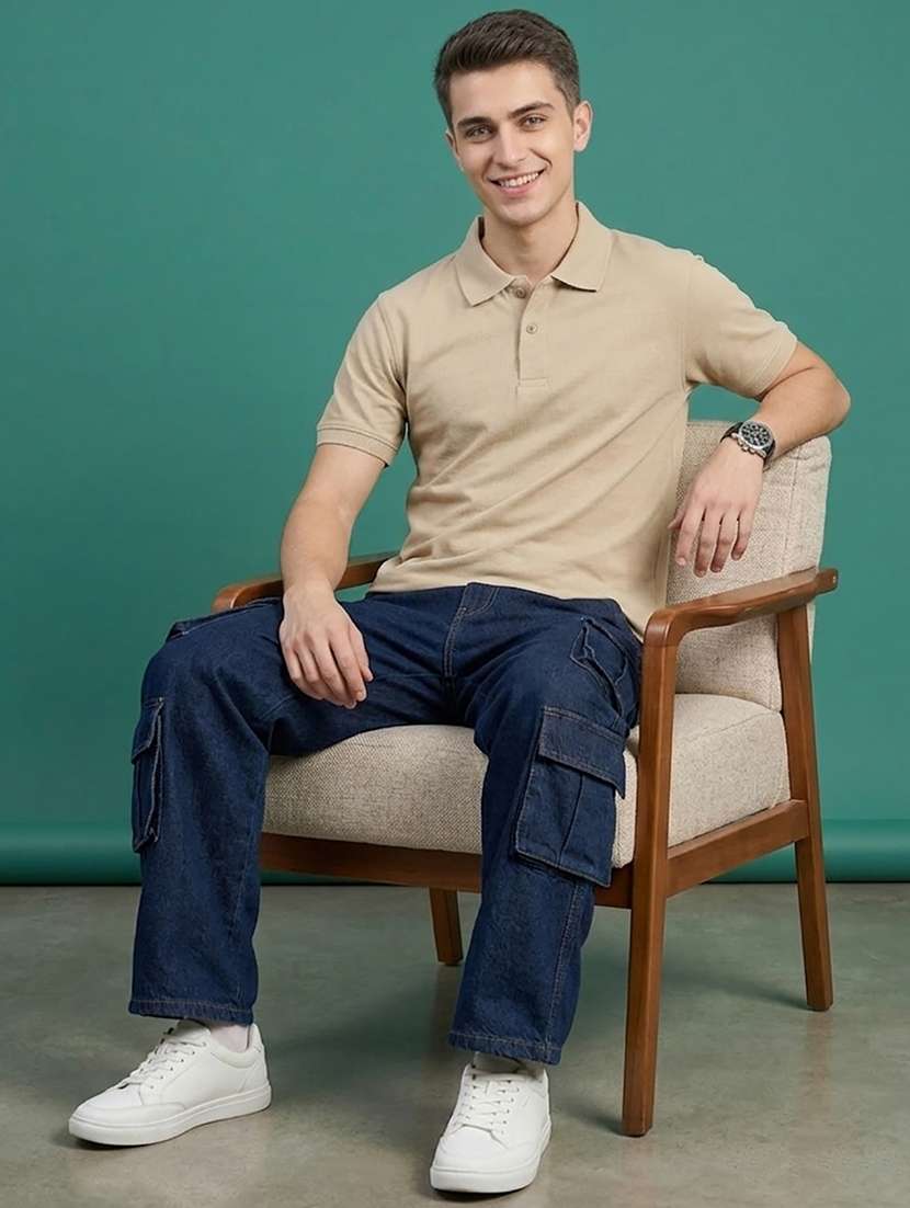 men solid short sleeve regular fit polo t-shirt - 22486134 -  Standard Image - 4