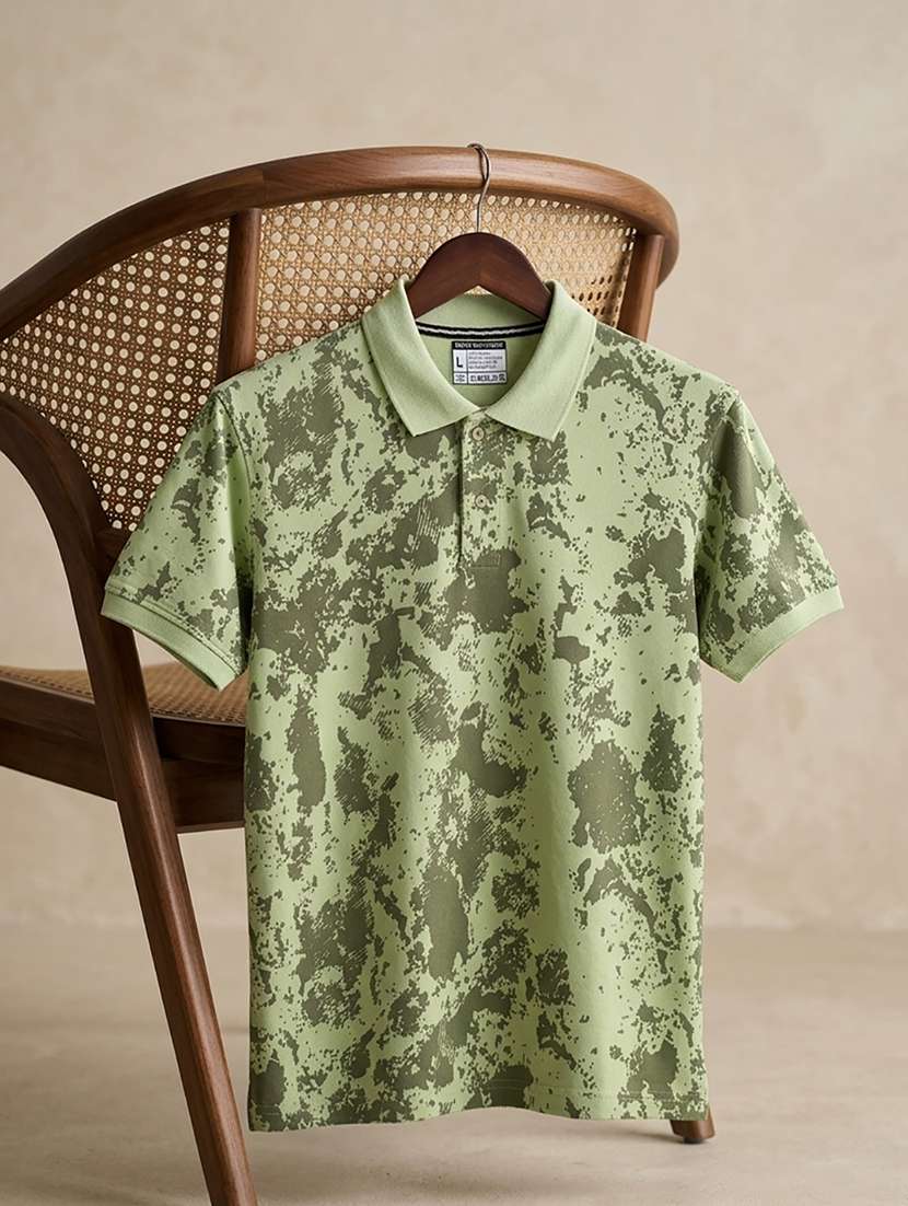 men printed short sleeve regular fit polo t-shirt - 22486136 -  Standard Image - 4