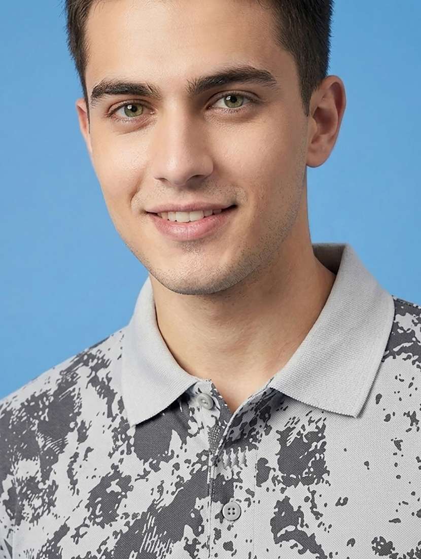 men printed short sleeve regular fit polo t-shirt - 22486137 -  Standard Image - 1