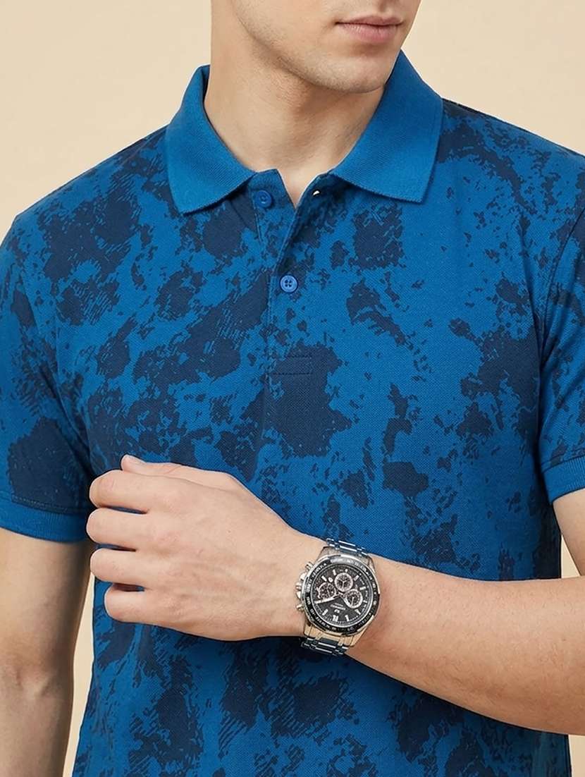 men printed short sleeve regular fit polo t-shirt - 22486140 -  Standard Image - 1