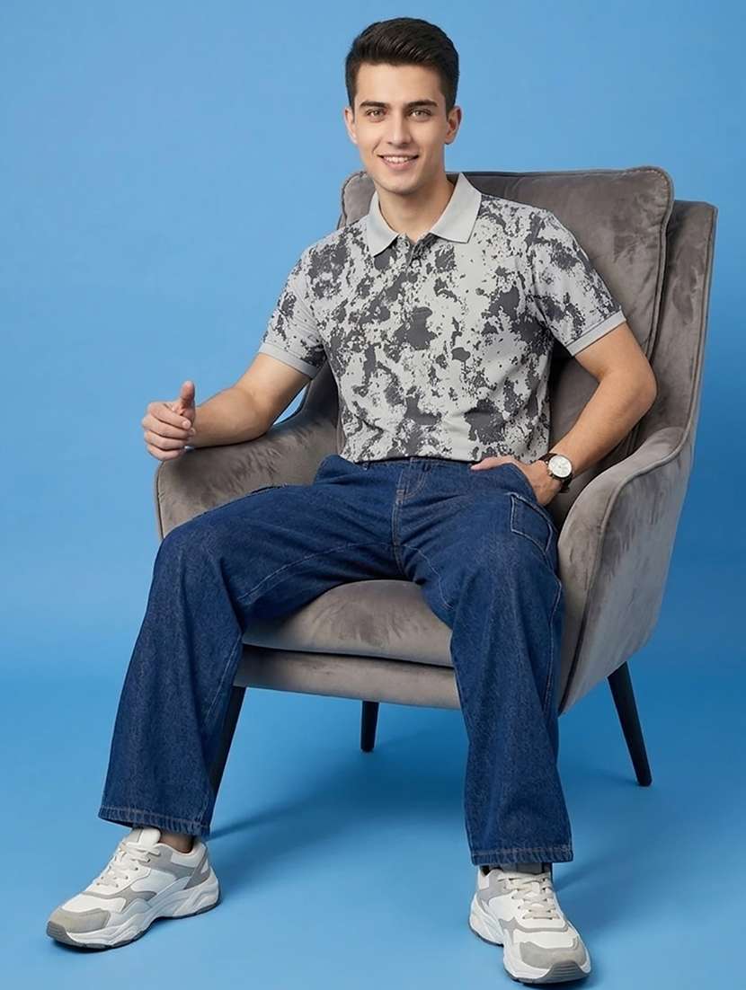 Men Printed Short Sleeve Regular Fit Polo T-shirt - 22486144 -  Standard Image - 4