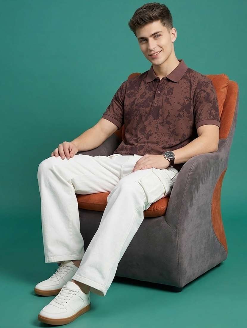 men printed short sleeve regular fit polo t-shirt - 22486146 -  Standard Image - 4