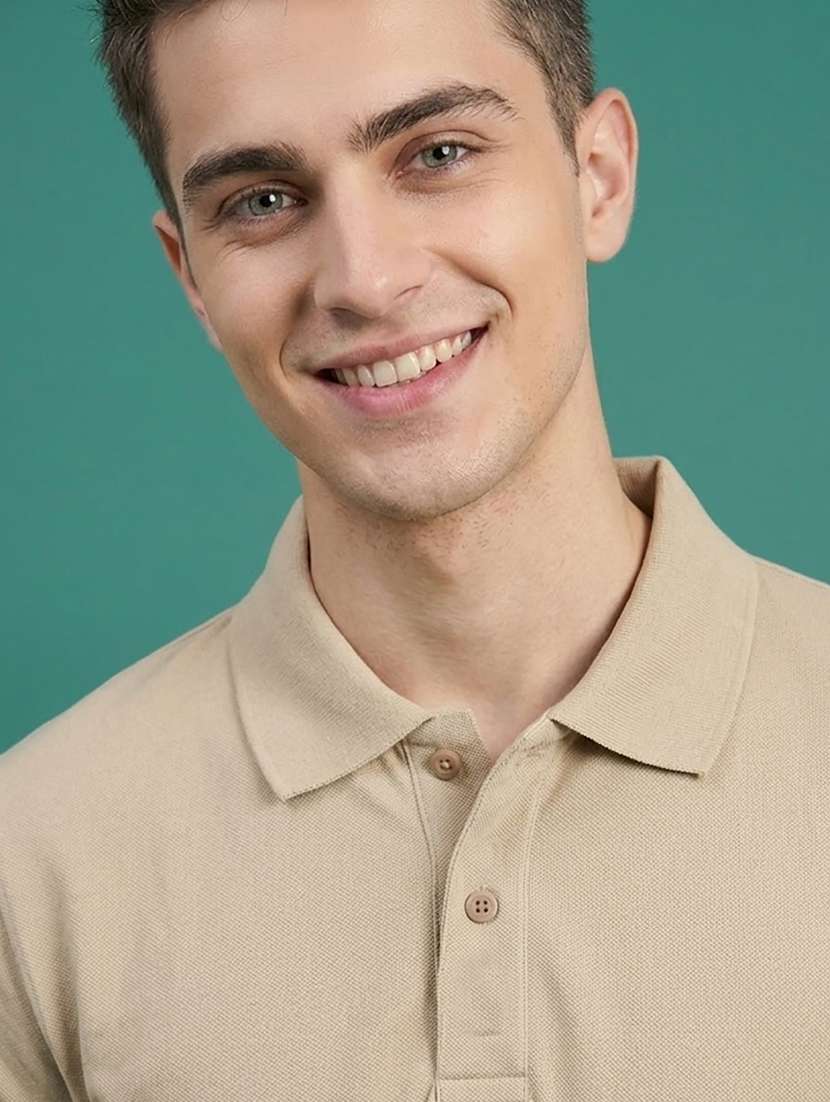 men solid short sleeve regular fit polo t-shirt - 22486148 -  Standard Image - 1