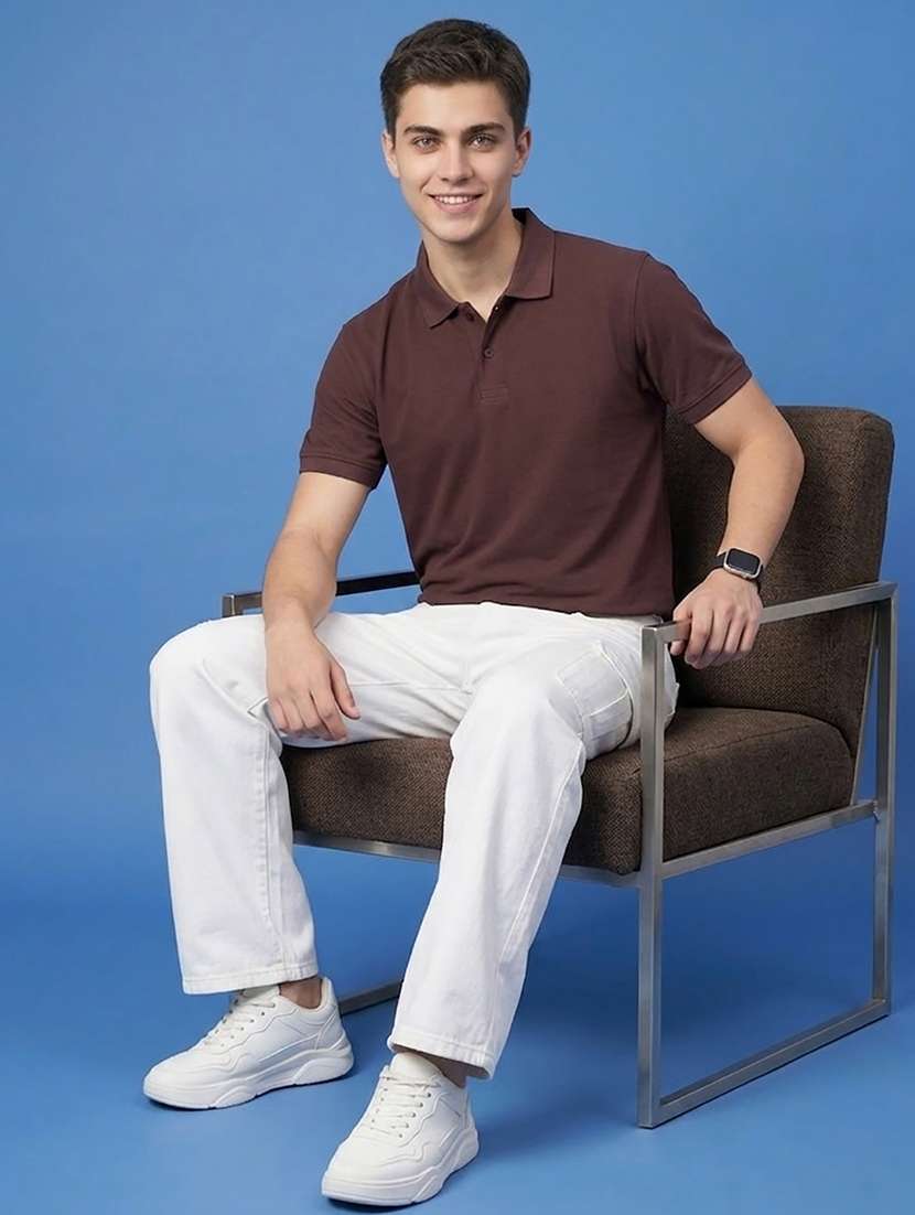 men solid short sleeve regular fit polo t-shirt - 22486149 -  Standard Image - 4