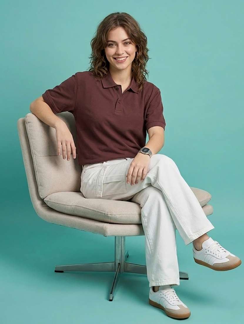 women brown polyester oversized t-shirt - 22486157 -  Standard Image - 4