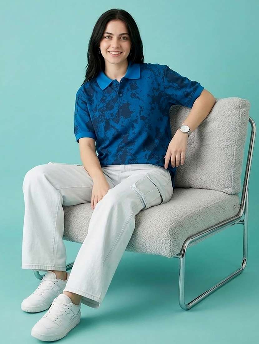 women blue polyester oversized t-shirt - 22486167 -  Standard Image - 4