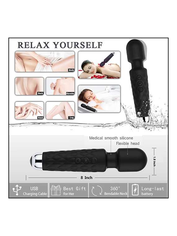 cordless rechargeable personal wand full body massager pain relief machine(color may vary) - 22486170 -  Standard Image - 1