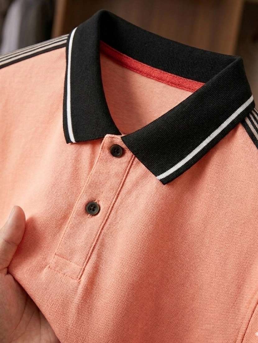 men solid short sleeve regular fit polo t-shirt - 22486174 -  Standard Image - 4