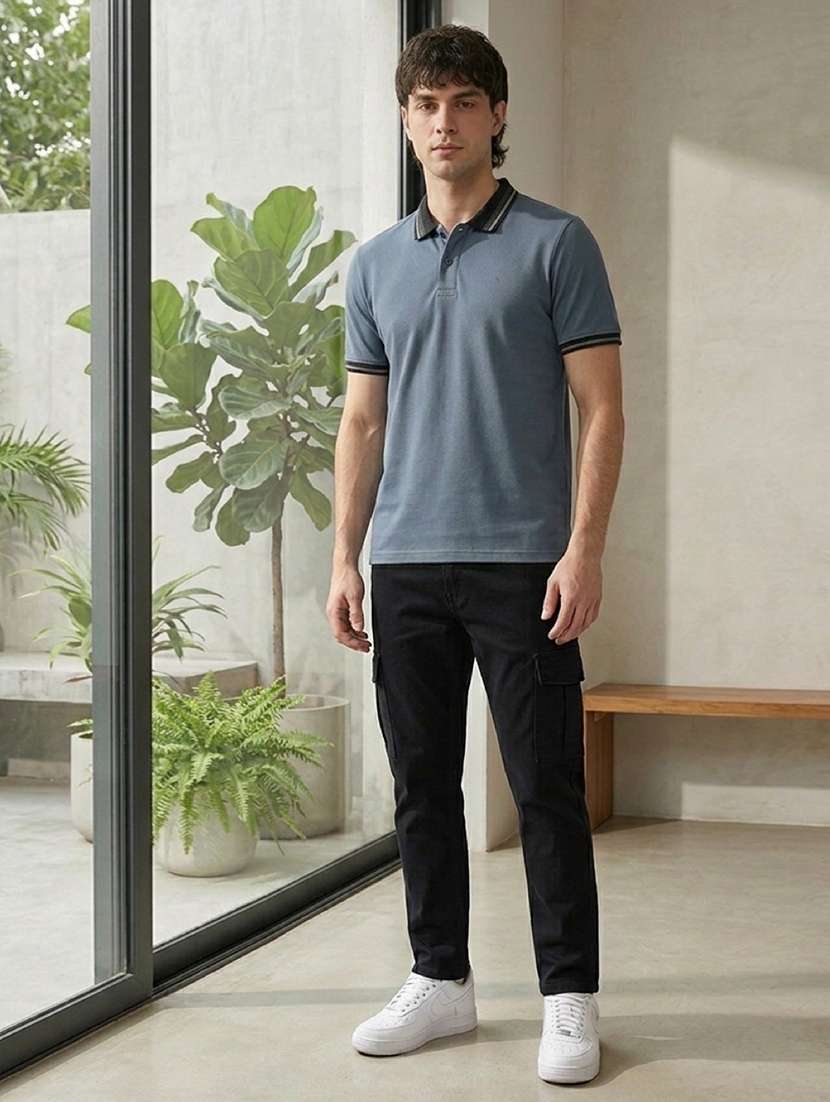 men solid short sleeve regular fit polo t-shirt - 22486180 -  Standard Image - 4