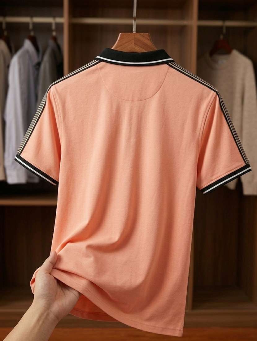 men solid short sleeve regular fit polo t-shirt - 22486190 -  Standard Image - 4