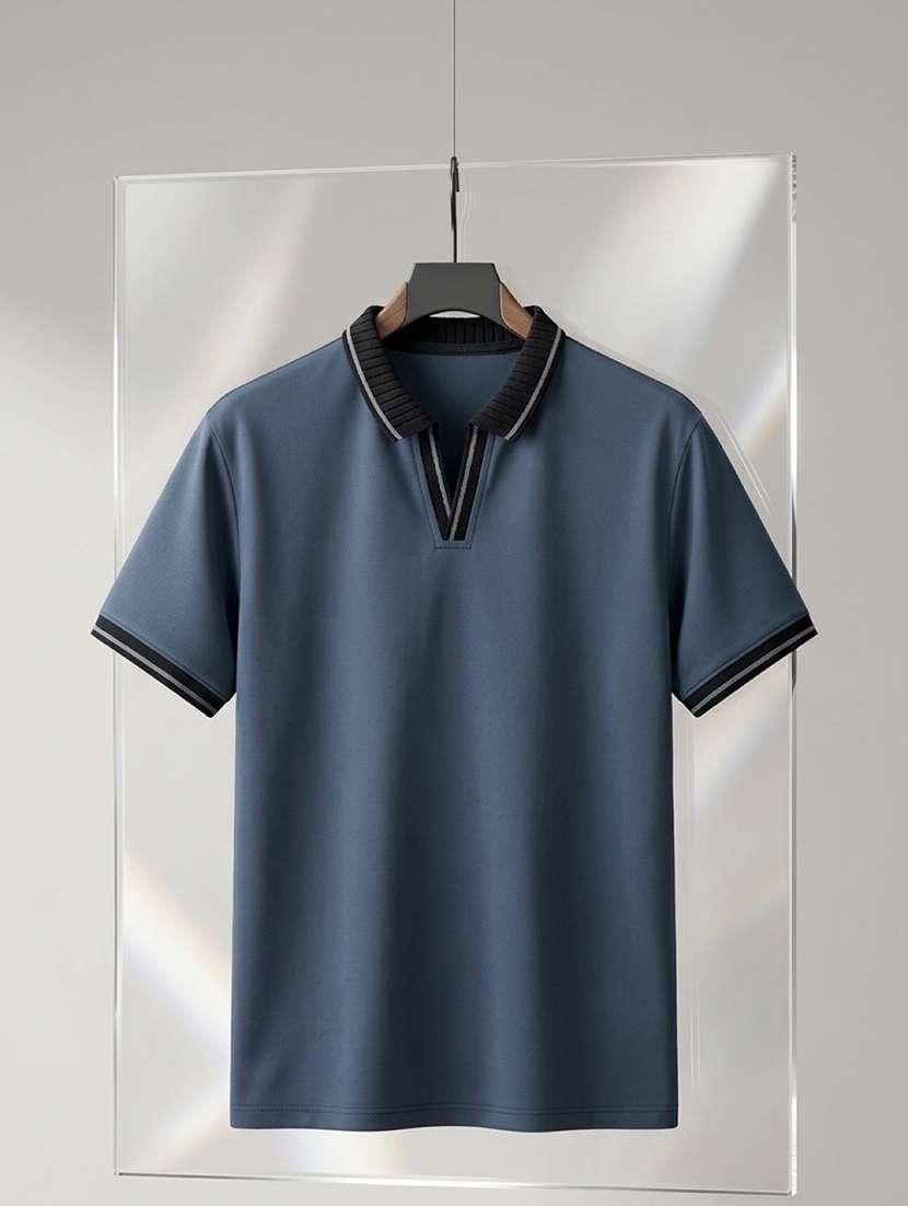 blue cotton plain tshirt - 22486196 -  Standard Image - 4