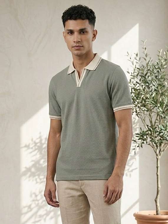 green cotton plain tshirt