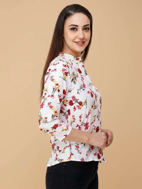 women white poly crepe regular shirt - 22486218 -  Standard Image - 1