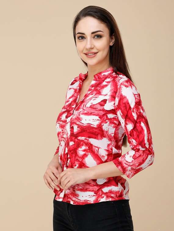 girls print poly crepe shirt - 22486221 -  Standard Image - 1