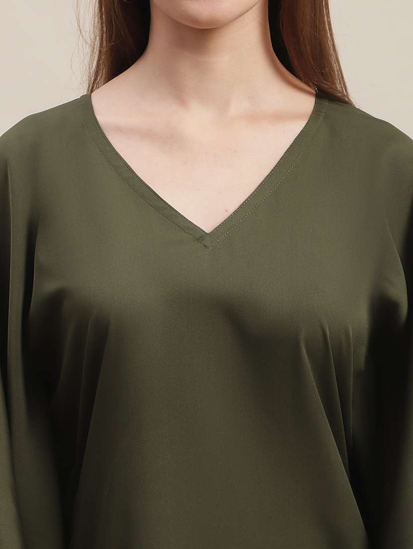 women solid kimono sleeve kaftan top - 22486224 -  Standard Image - 1