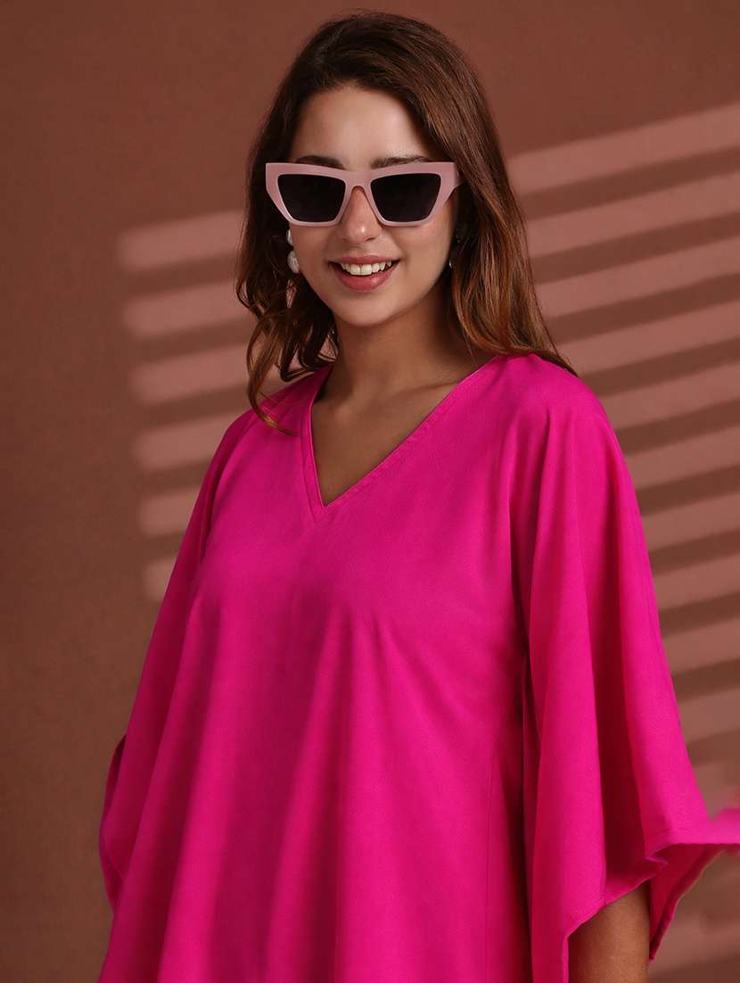 women solid kimono sleeve kaftan top - 22486235 -  Standard Image - 1