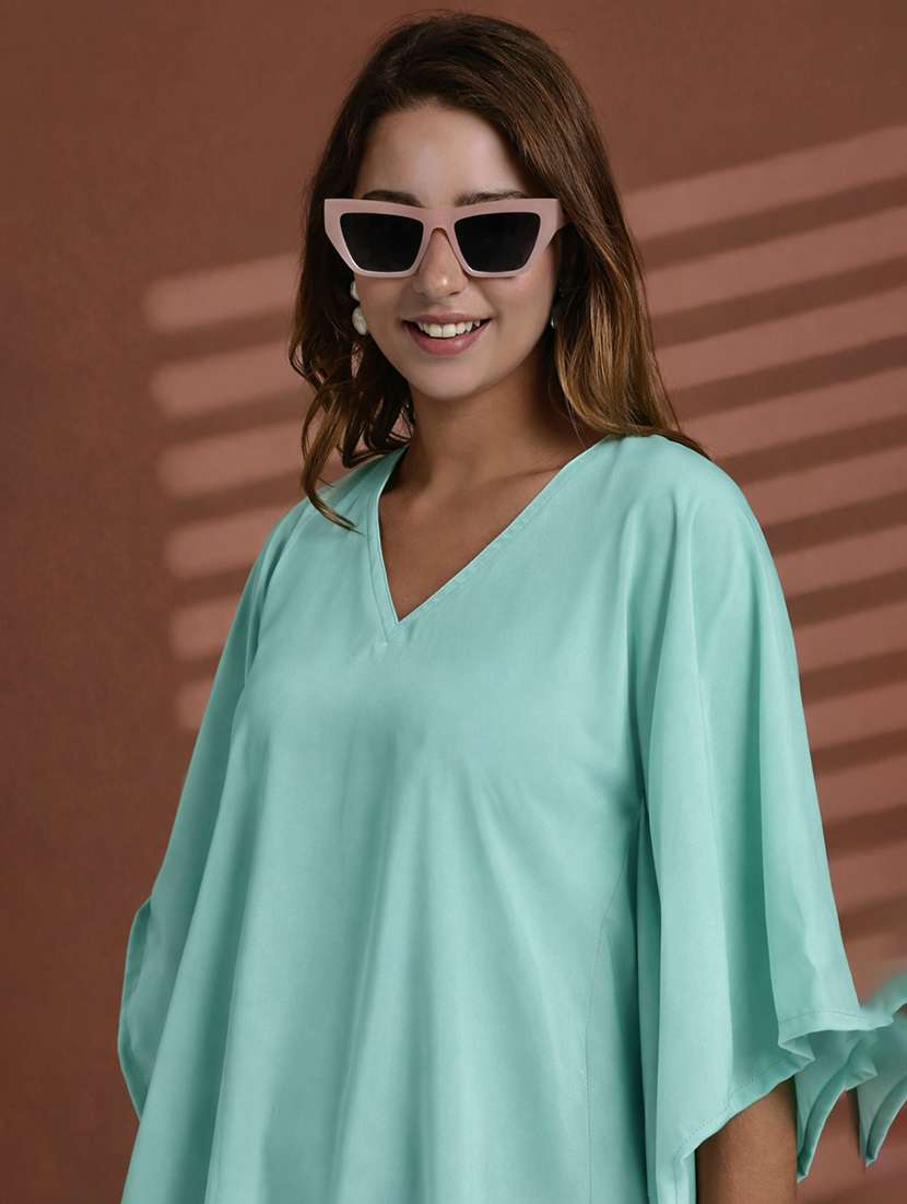 women solid kimono sleeve kaftan top - 22486236 -  Standard Image - 1