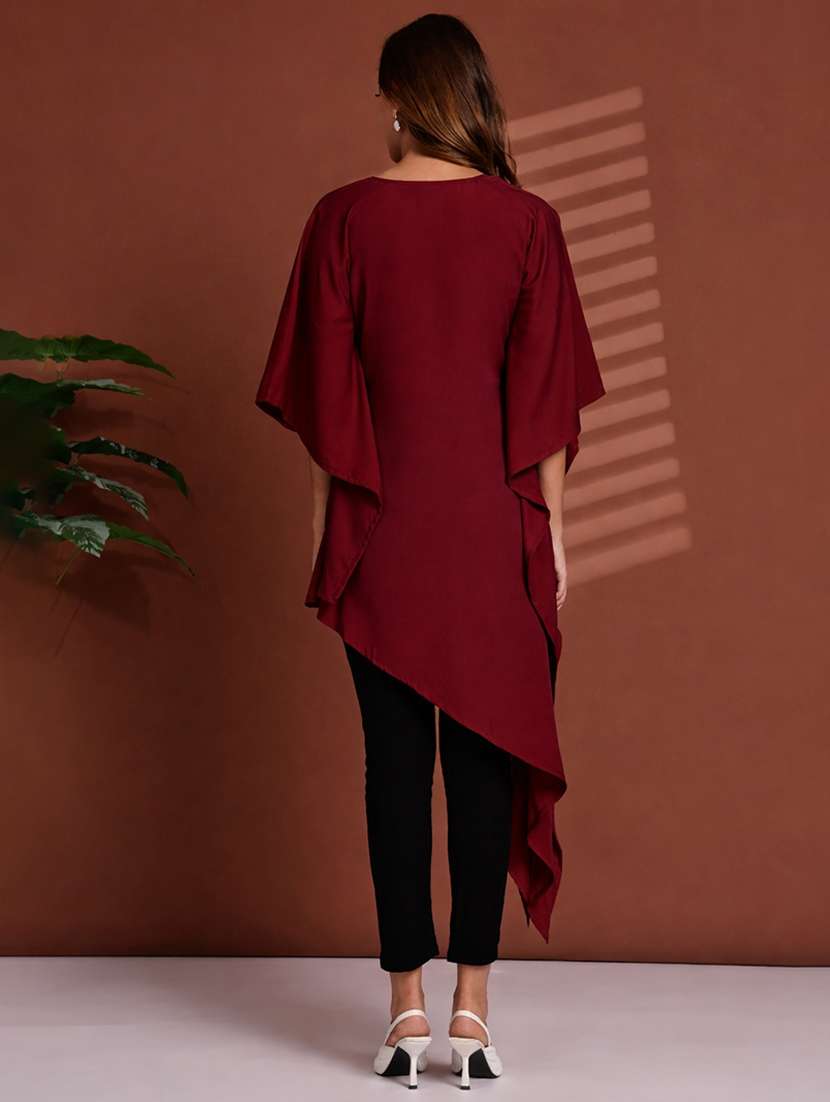 women solid kimono sleeve kaftan top - 22486237 -  Standard Image - 4