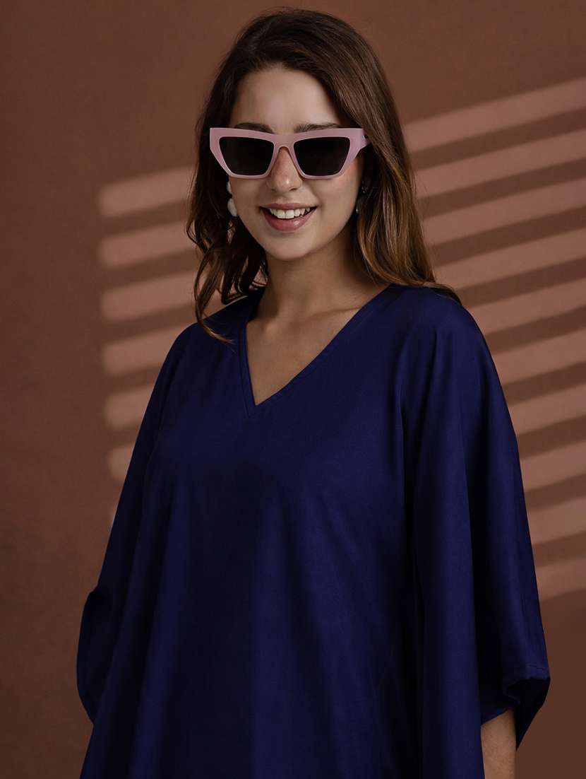 women solid kimono sleeve kaftan top - 22486238 -  Standard Image - 1
