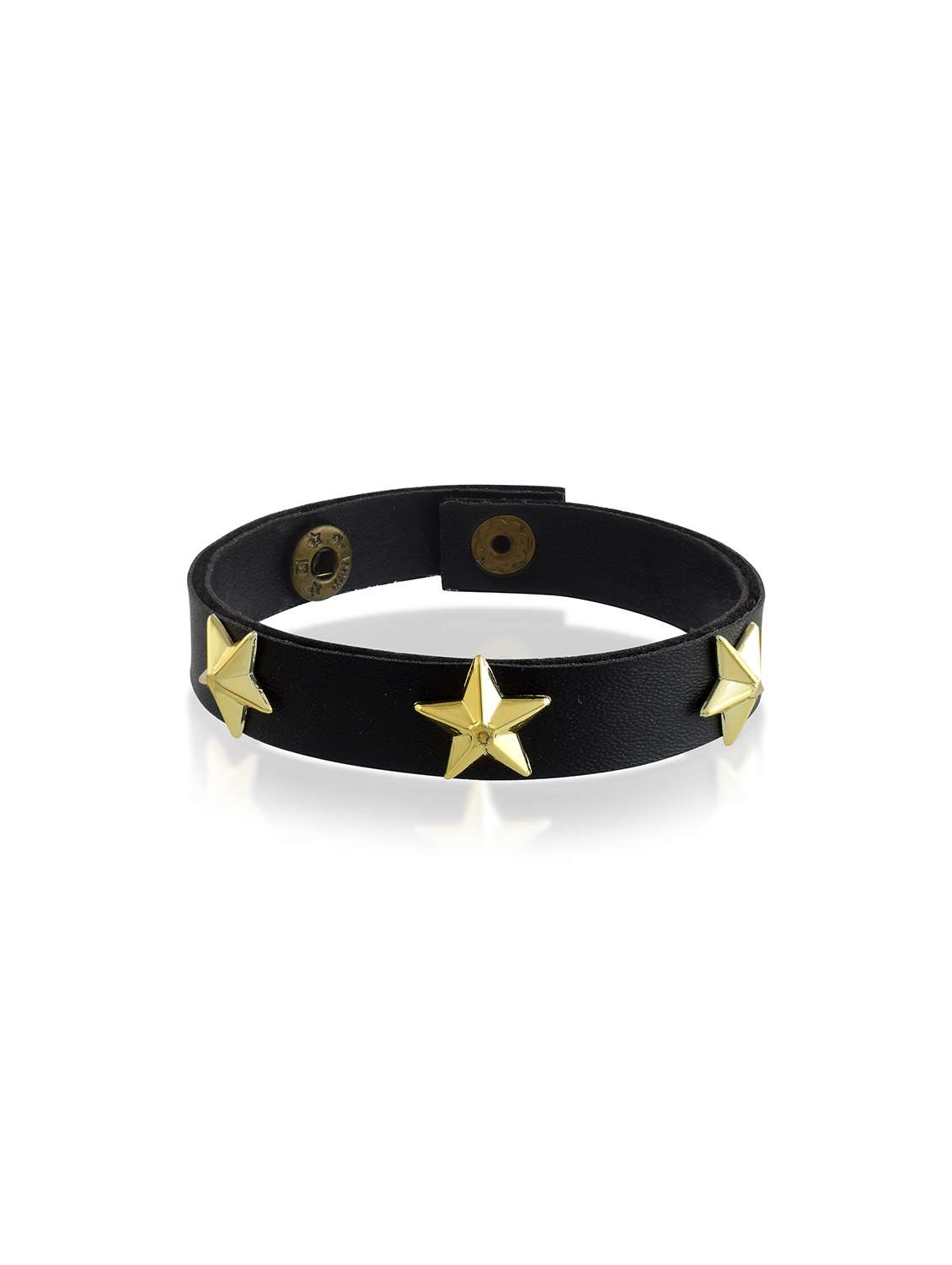  black leatherette star charm bangle bracelet - 22486256 -  Standard Image - 1