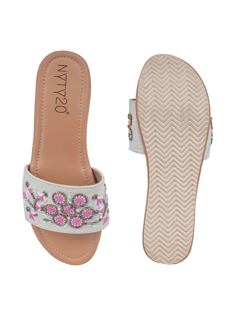 women embroidered slip on wedge - 22486312 -  Standard Image - 4
