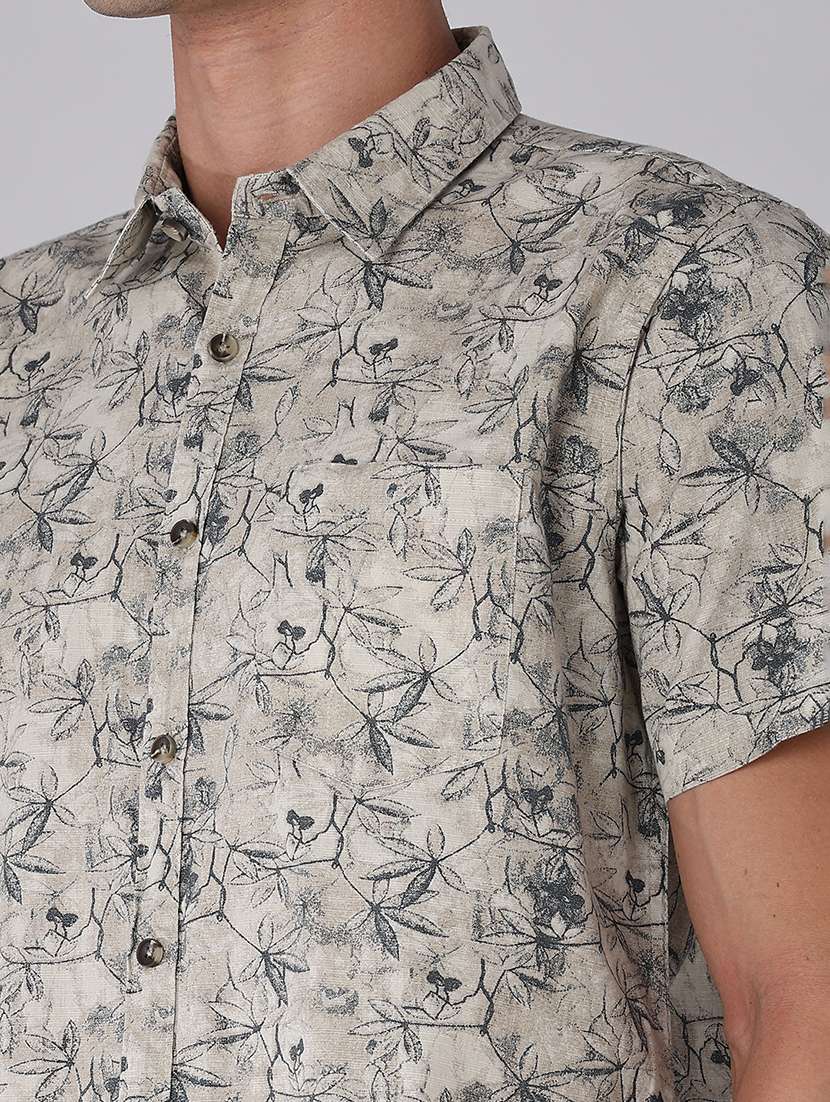 men printed short sleeves regular fit casual shirt - 22486445 -  Standard Image - 1