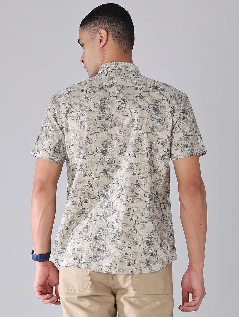 men printed short sleeves regular fit casual shirt - 22486445 -  Standard Image - 4