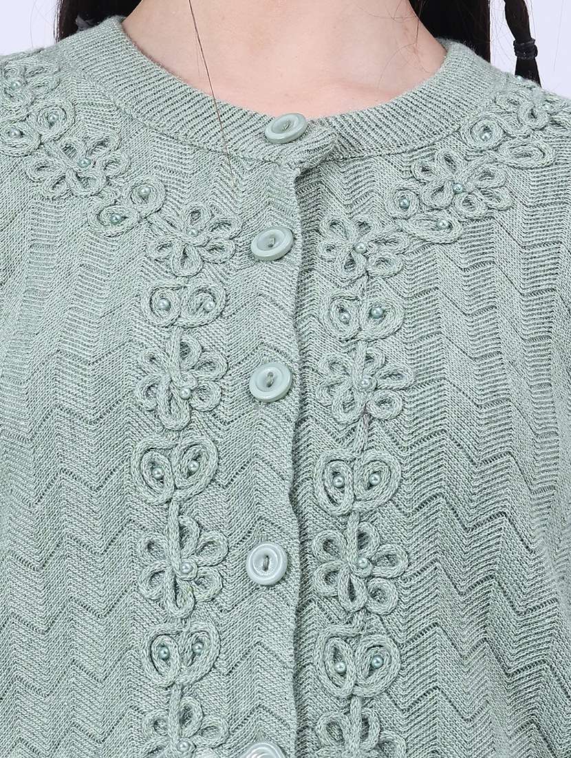 Women Self Design Long Sleeves Regular Fit Cardigan - 22486467 -  Standard Image - 1