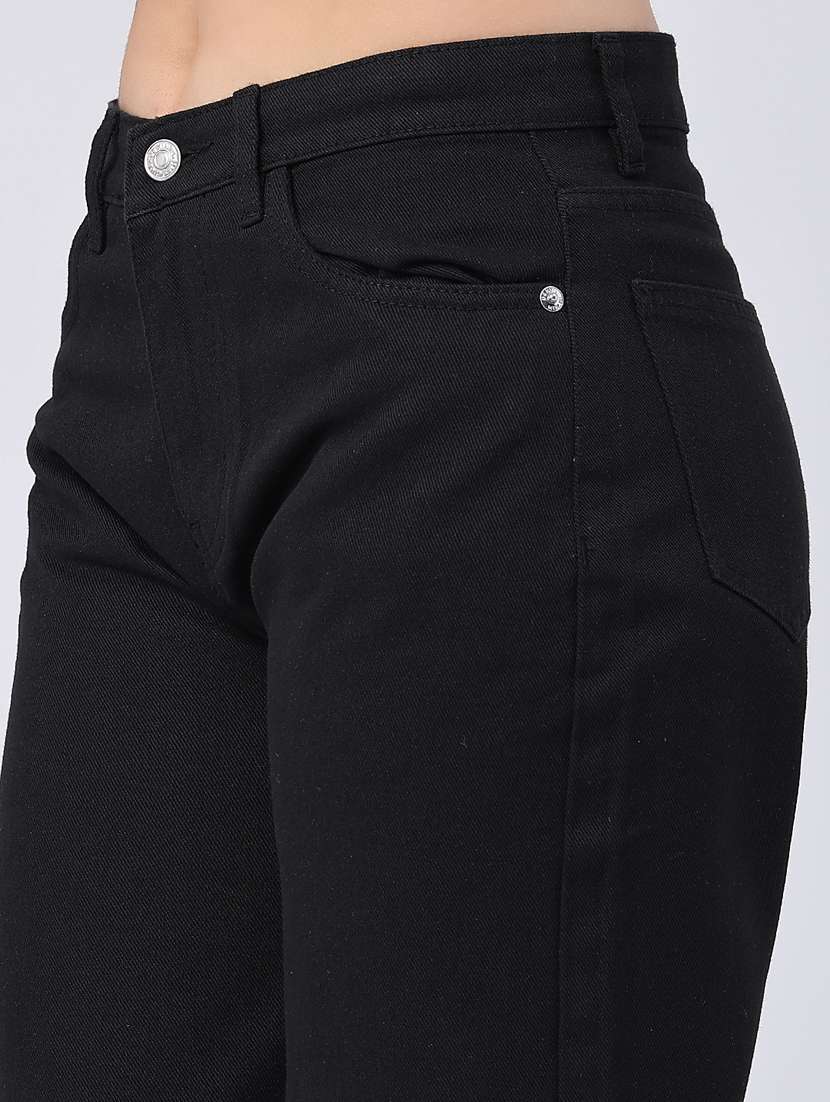 women solid high rise wide leg jeans - 22486543 -  Standard Image - 1