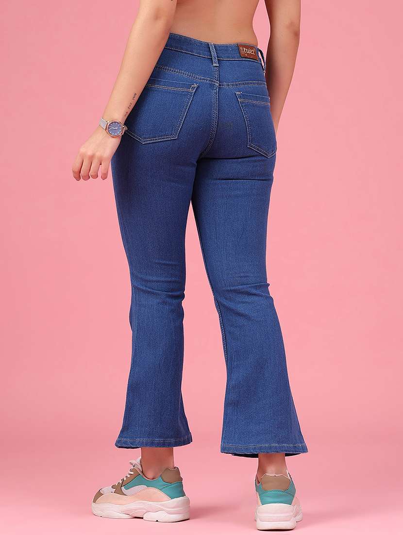 women solid mid rise bootcut jeans - 22486544 -  Standard Image - 4
