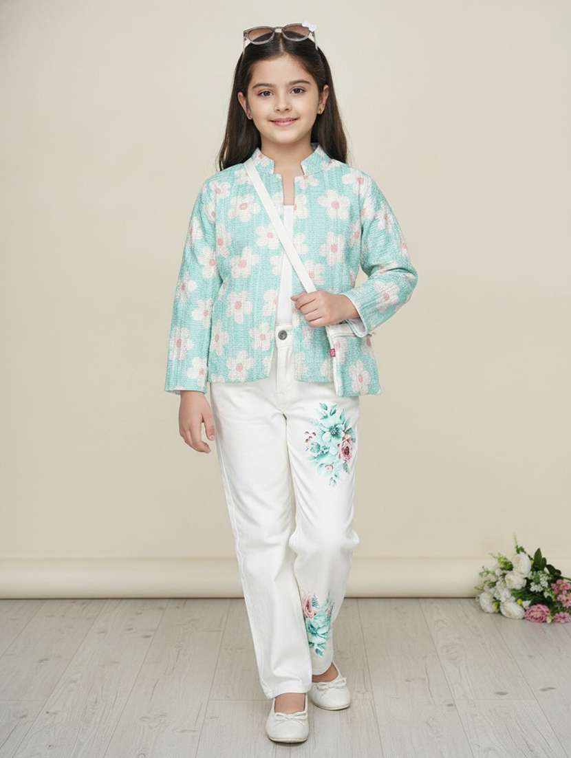 girls floral printed long sleeves top and trouser set - 22486571 -  Standard Image - 1
