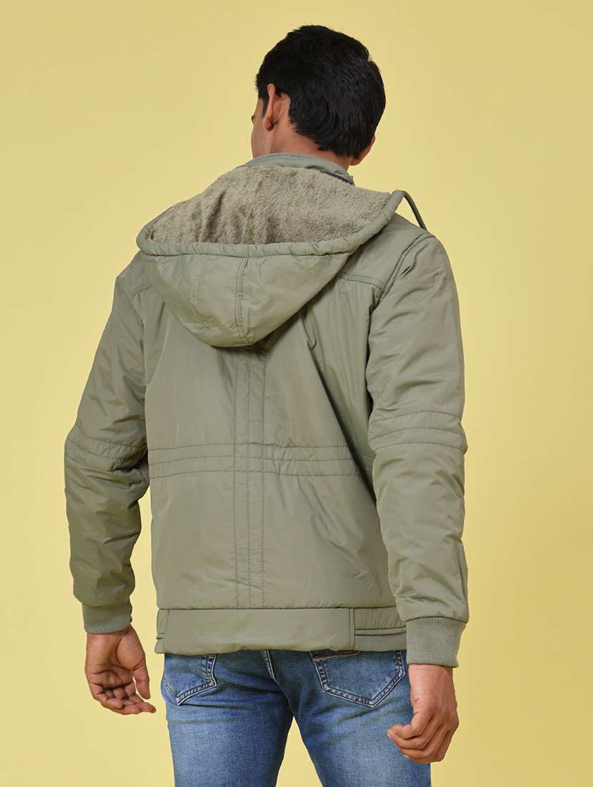 Men Solid Long Sleeve Insulator Bomber Jacket - 22486636 -  Standard Image - 4