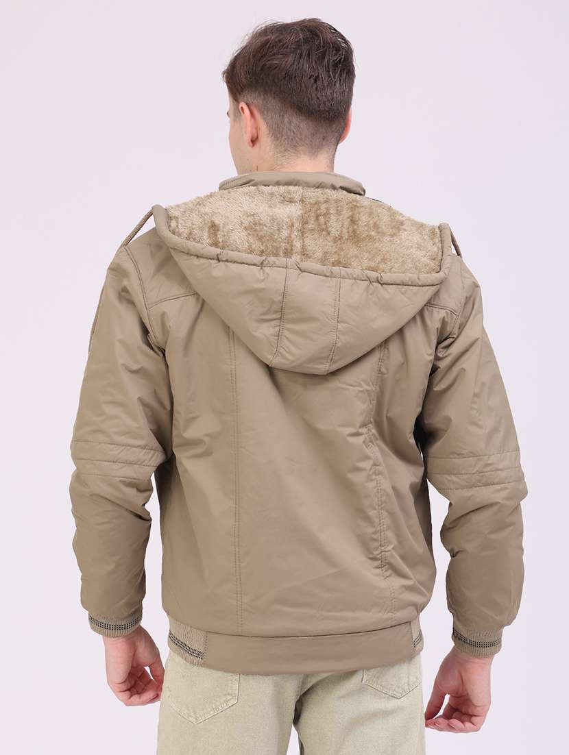Men Solid Long Sleeve Insulator Bomber Jacket - 22486640 -  Standard Image - 4