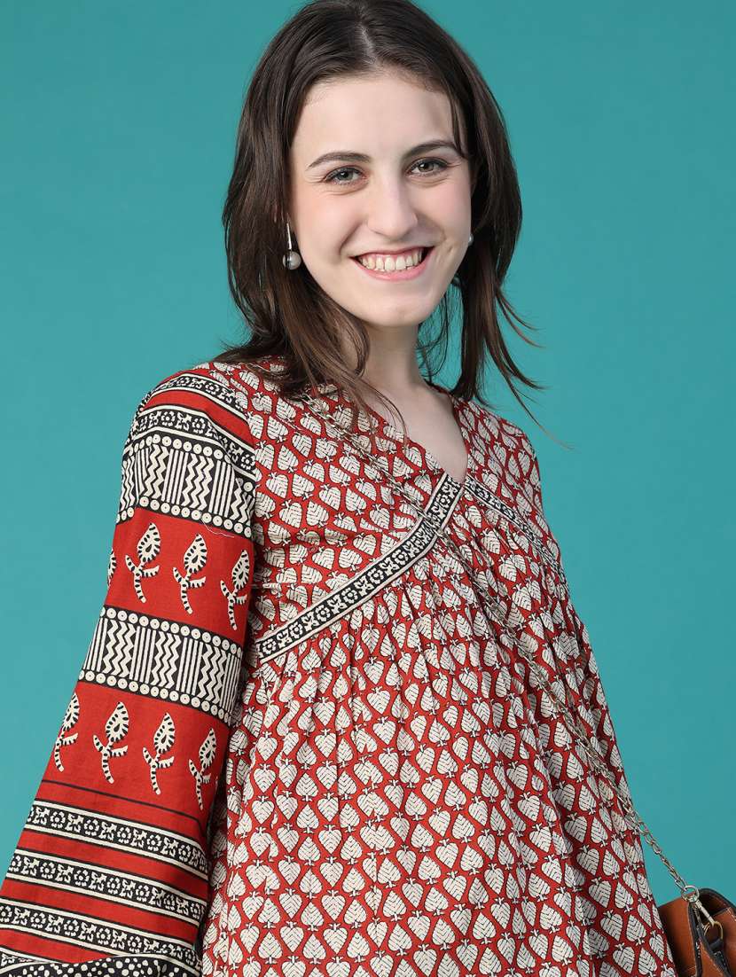 Women Printed Long Sleeves A-line Top - 22486659 -  Standard Image - 1