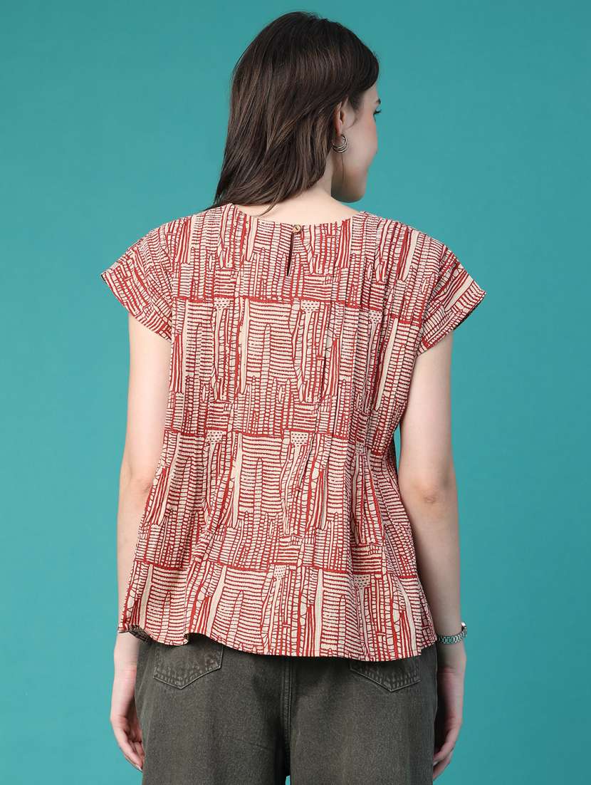 Women Printed Short Sleeves Regular Top - 22486660 -  Standard Image - 4