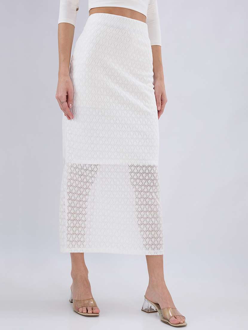 women white nylon pencil skirts skirt - 22486712 -  Standard Image - 1