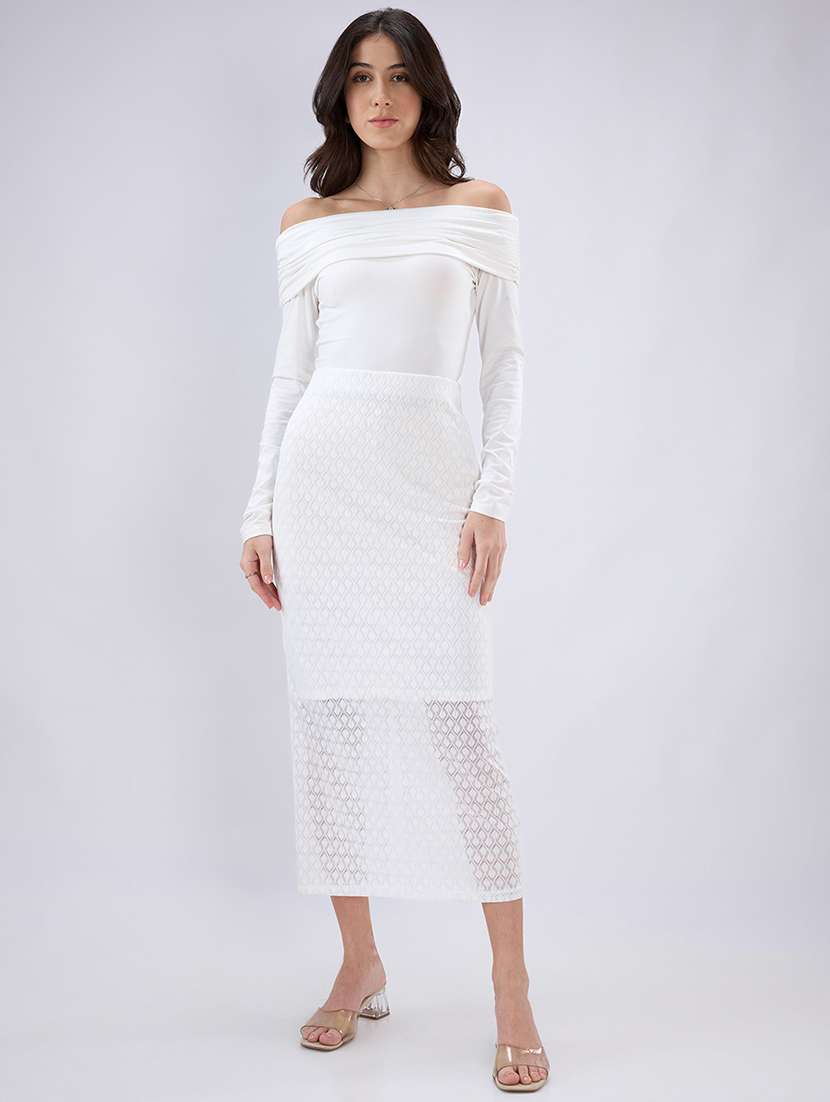 women white nylon pencil skirts skirt - 22486712 -  Standard Image - 4