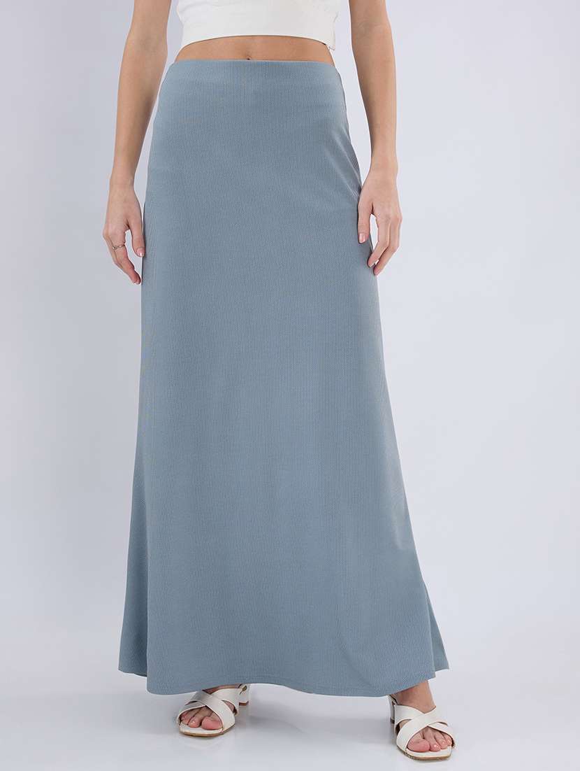 girls polyester flared maxi skirt