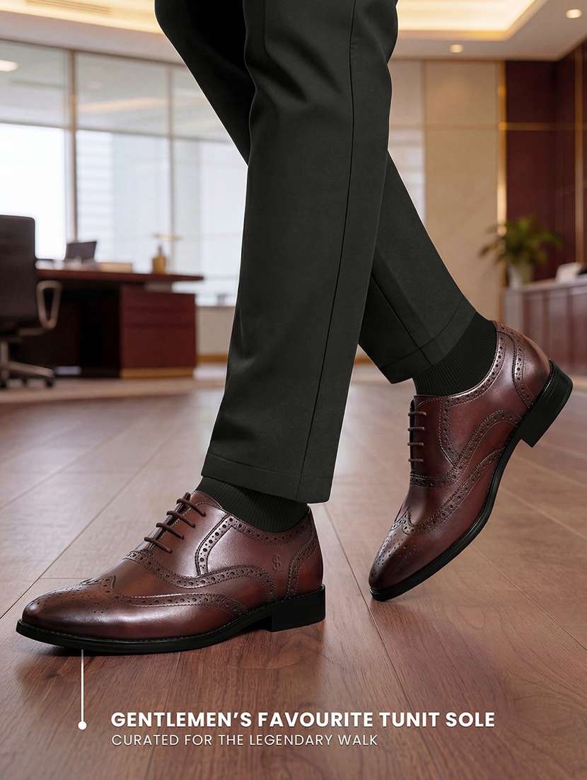 men brown lace-up brouge - 22486855 -  Standard Image - 1