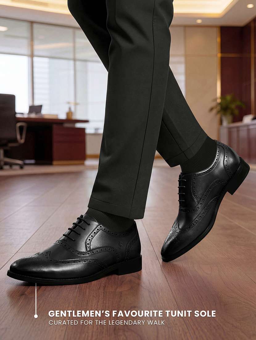 men black lace-up brouge - 22486856 -  Standard Image - 1