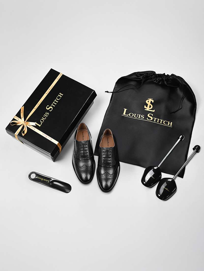 men black lace-up brouge - 22486856 -  Standard Image - 4