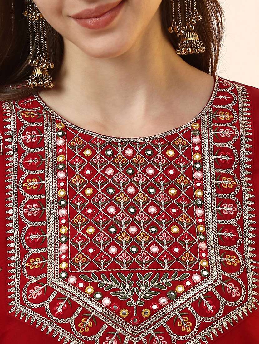 girls silk blend floral print kurta sharara set - 22486916 -  Standard Image - 1