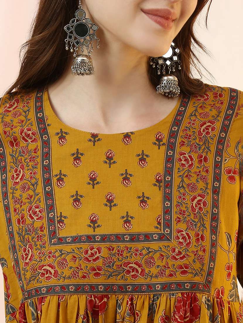 women mustard kurta pant set ethnic suit - 22486923 -  Standard Image - 4